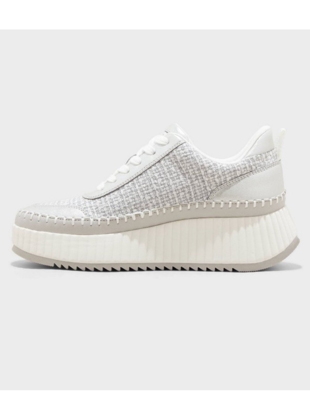 Universal Thread - Persephone White and Silver Tweed Platform Sneaker - 8.5 - Picture 2 of 8